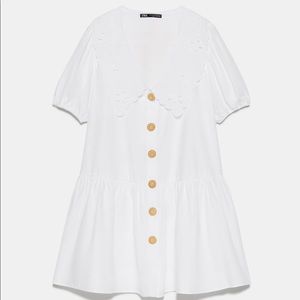 Zara Poplin Dress with Eyelet Collar (NWT)